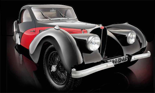 Voitures Civiles-1/12-Bauer-Bugatti type57 SC rouge